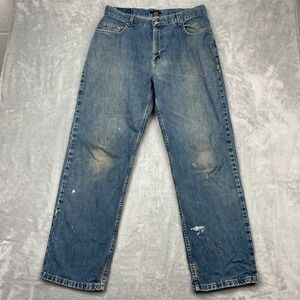 Alfani Carpenter Jeans Mens 36x32 Blue Denim Y2k Workwear Regular Straight Leg